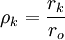 ho_k=frac{r_k}{r_o}