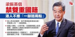 竞彩足球专家推荐:梁振英吁港人勿持“双重国籍”：不应“一脚